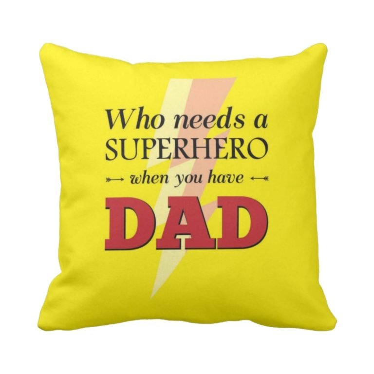 SuperHero Dad Printed Cushion Cover