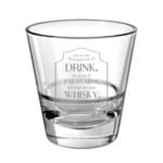 Whiskey Makes Water Palatable Engraved Whiskey Glass