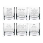 Whiskey's Health Benefits Engraved Whiskey Glasses - Set of 6
