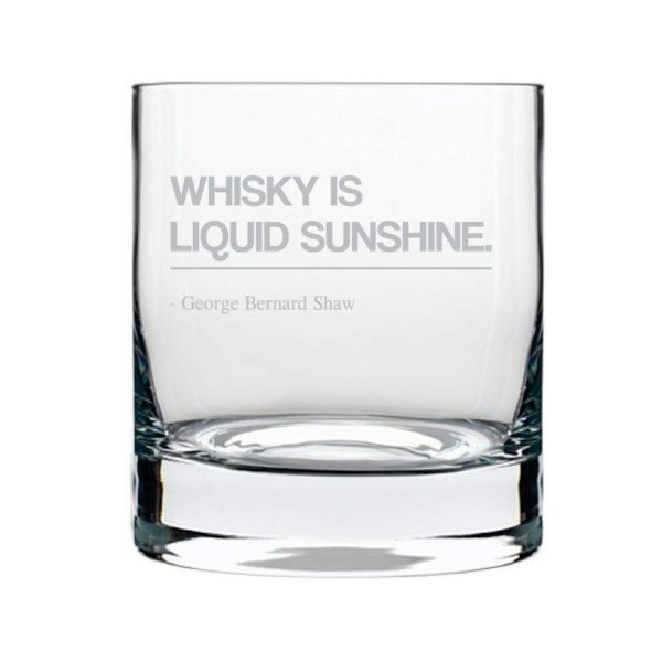 Whisky is Liquid Sunshine Engraved Whiskey Glass