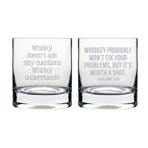 Worthy Whisky Engraved Whisky Glasses - Set of 2