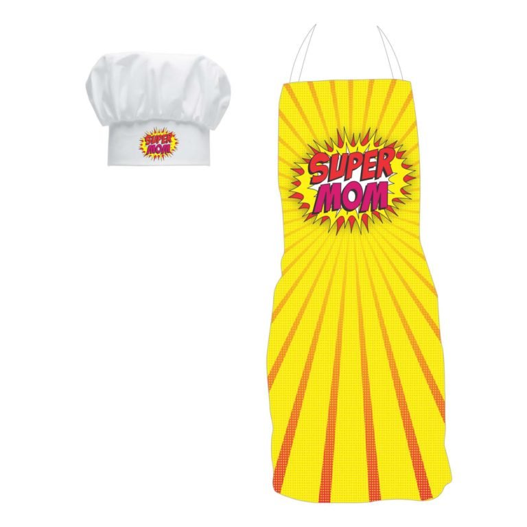 Gifts for Mom, Super Mom Aprons Yellow