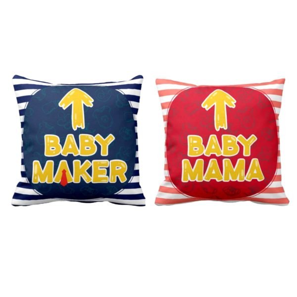 Baby Maker Baby Mama Mom Dad Cushion Cover Set of 2
