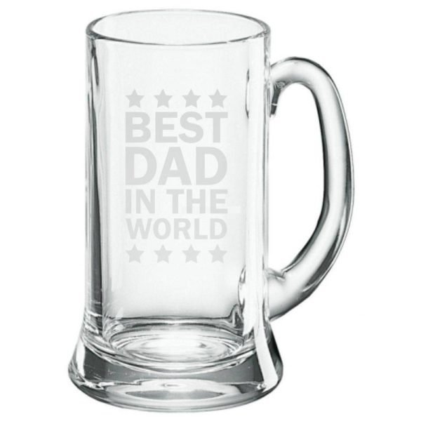 Engraved Best Dad in the World Beer Mug 1