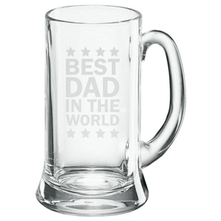Engraved Best Dad in the World Beer Mug 1