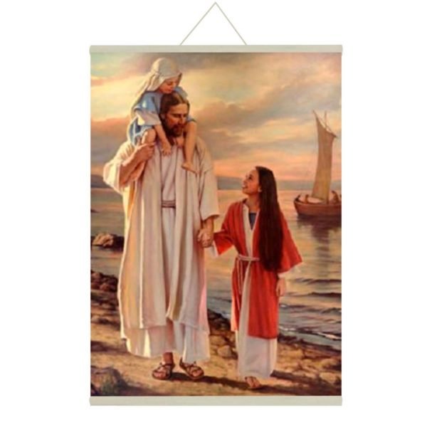 Lord Jesus With Children Canvas Scroll
