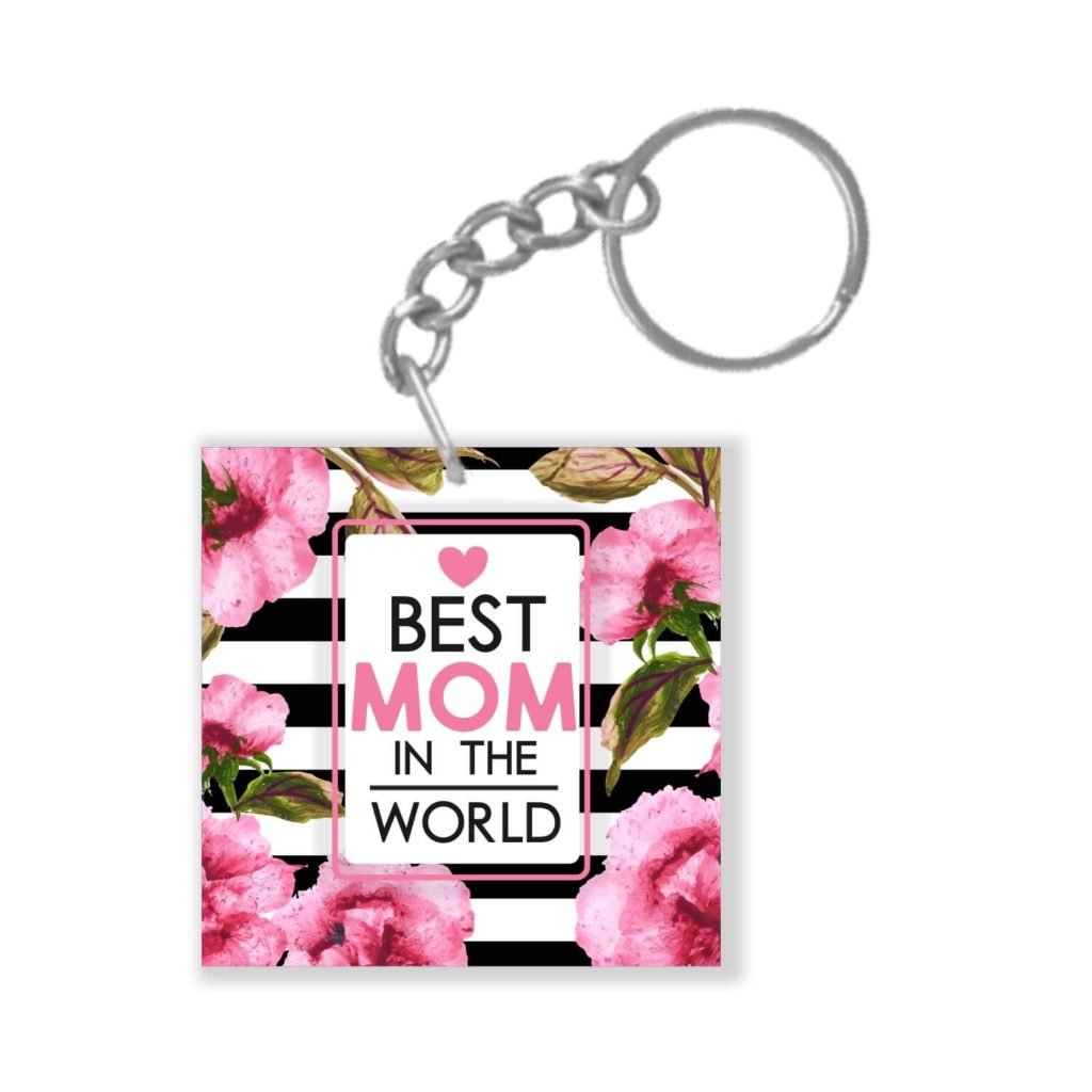 Floral Best Mom Keychain Keyring