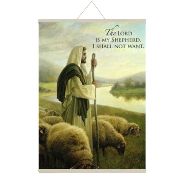 The Lord Is My Shepherd I Shall Not Want Canvas Scroll