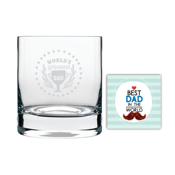 Worlds Greatest Dad Trophy Whiskey Glass