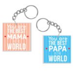 Best Mama Papa Couple Keychain Keyring