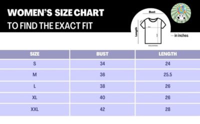 Giftsmate Personalized Women tshirt size chart for round neck customized t-shirts