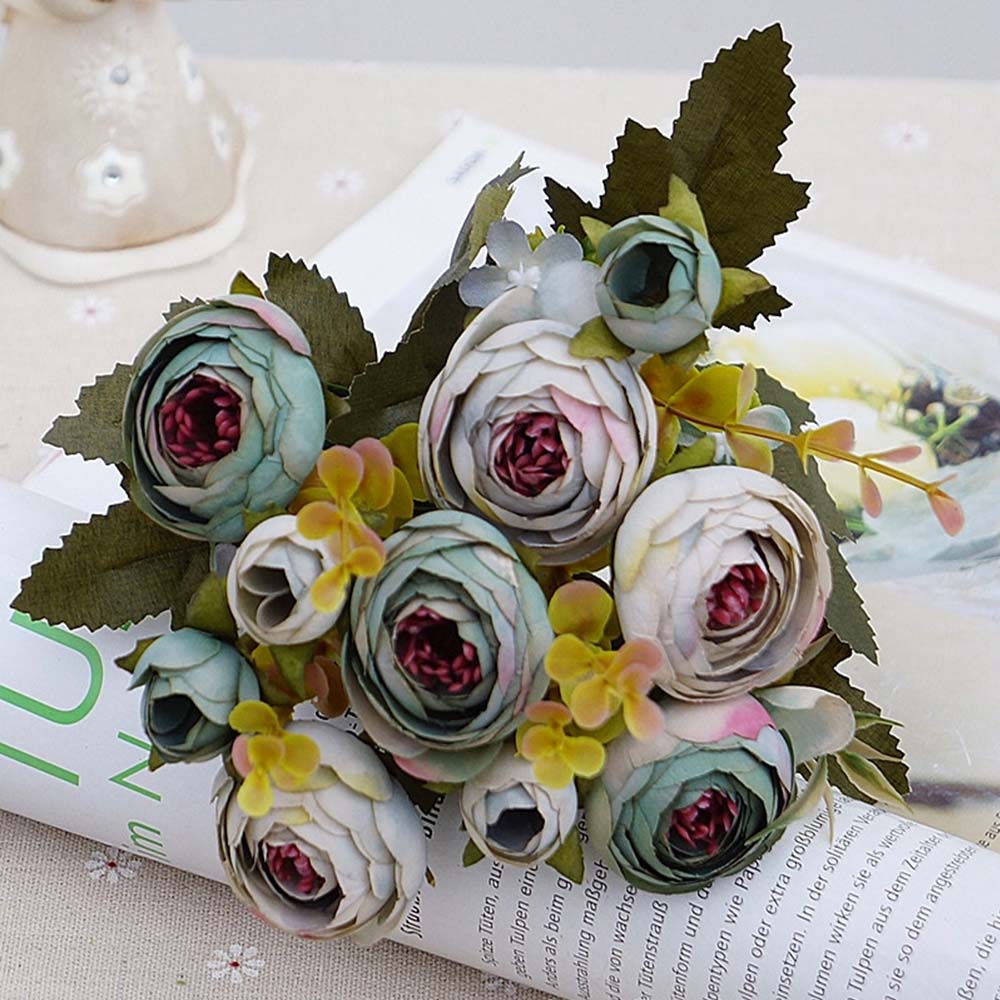 Artificial Flowers Silk tea roses Bride bouquet for Christmas Artificial Flowers Silk tea roses Bride bouquet for Christmas