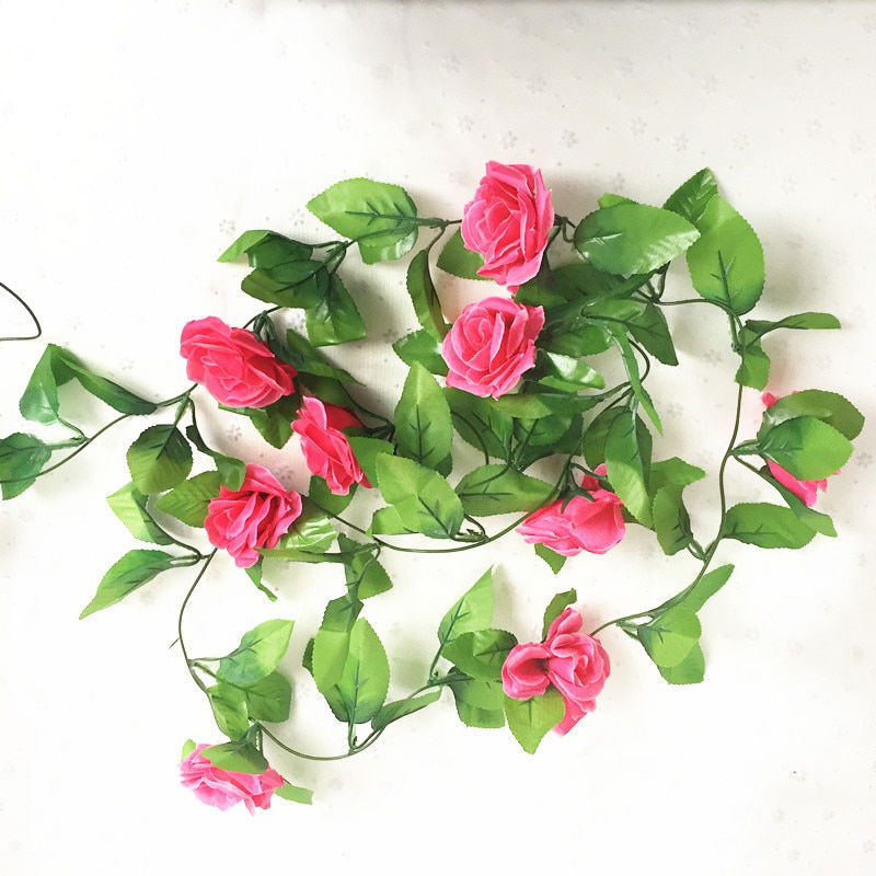 Silk Roses Ivy Vine with Green Leaves Artificial Silk Roses Ivy Vine with Green Leaves Artificial