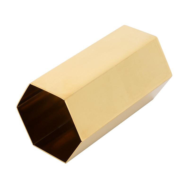 Simple Gold Vase Hexagonal Shape Simple Gold Vase Hexagonal Shape