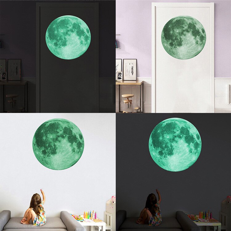 30cm Luminous Moon 3D Wall Sticker 30cm Luminous Moon 3D Wall Sticker