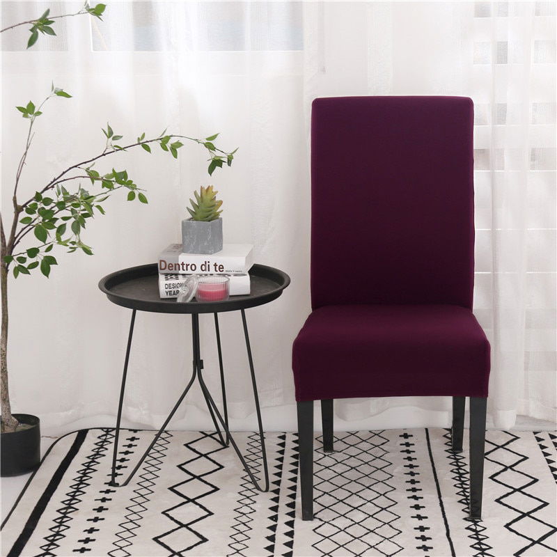Solid Color Dining Room Stretch Seat Cover Solid Color Dining Room Stretch Seat Cover