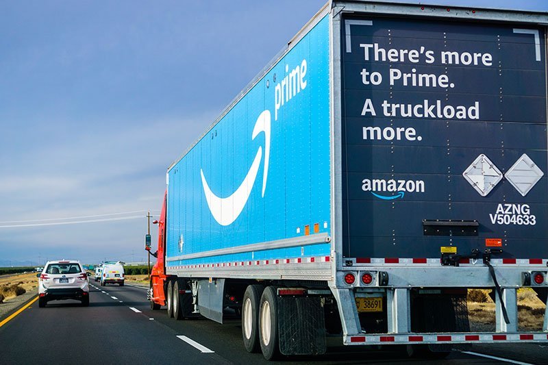 Amazon truck crashes
