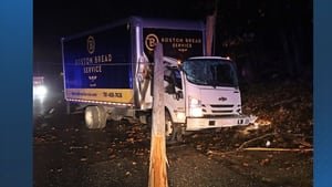 Police: Truck driver may have fallen asleep before crashing into utility pole in Hingham - Yahoo News