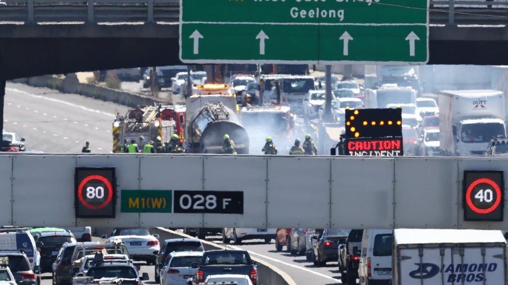 West Gate Bridge truck fire: Major truck fire causes traffic chaos in Melbourne during Friday afternoon peak h - Daily Mail
