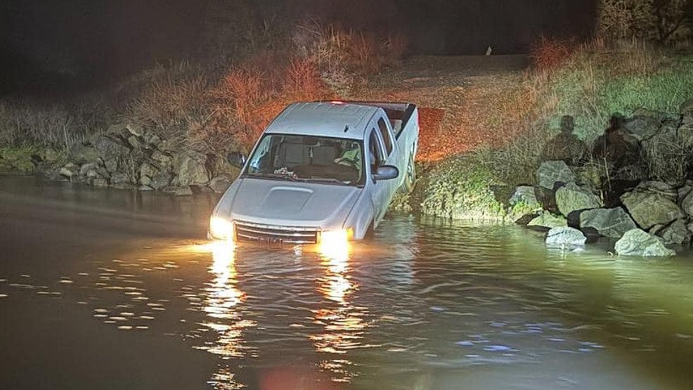 Pickup truck found partly submerged in Burris Creek Crossing, driver uninjured - KRCR