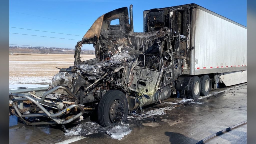 Semi-truck catches fire on I-76 after hit-and-run - FOX 31 Denver