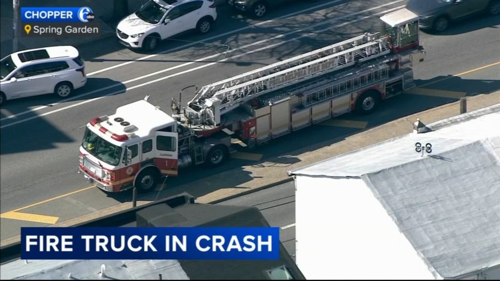 1 taken to hospital after crash involving fire truck in the Spring Garden section of Philadelphia - WPVI-TV