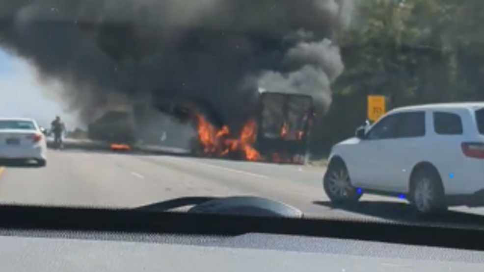 Firefighters respond to semi-truck on fire on I-10 in Crestview - WEAR