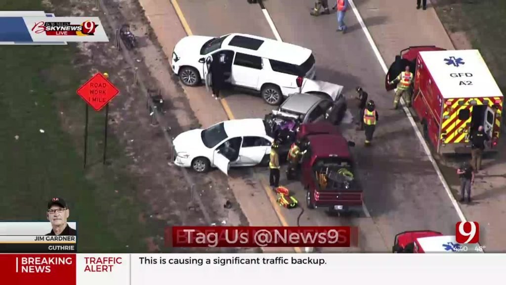 6 Car Crash Closes NB I-35 Near Guthrie - news9.com KWTV
