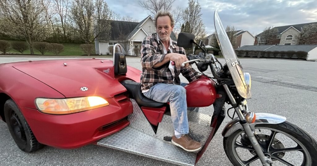 'A hillbilly trike': Northern Kentucky mechanic combines Kawasaki motorcycle and Honda Civic - WCPO 9 Cincinnati