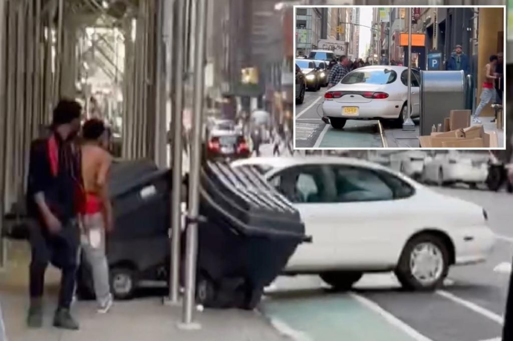 Driver plows car onto NYC sidewalk, chases down pedestrian in wild road rage incident: video - New York Post