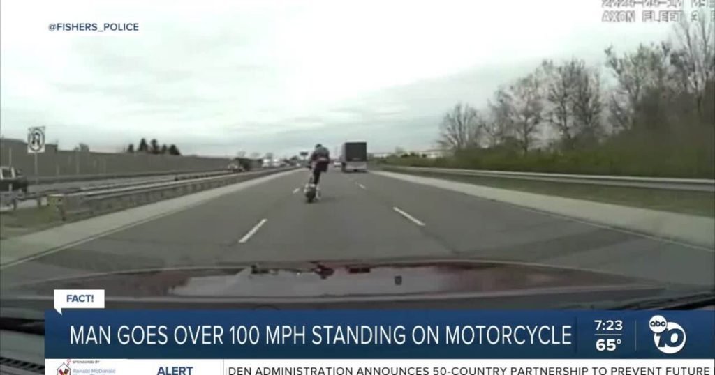 Fact or Fiction: Man caught on video going over 100 mph while standing on motorcycle? - ABC 10 News San Diego KGTV