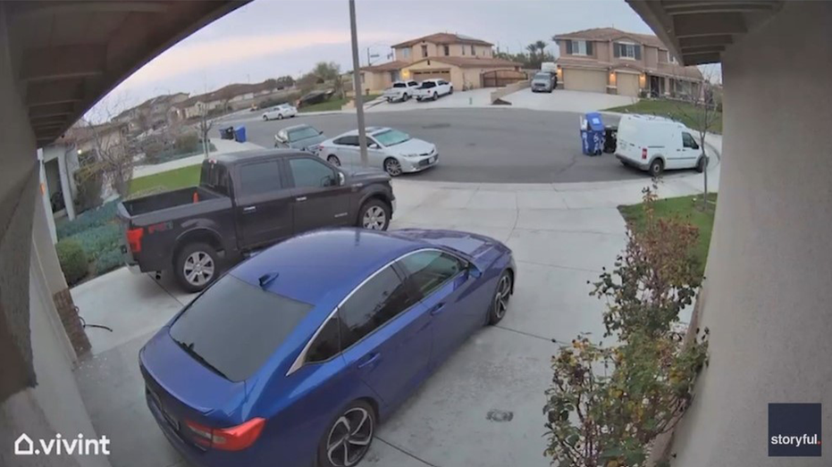 Doorbell video captures car going airborne, crashing into California home - Fox News