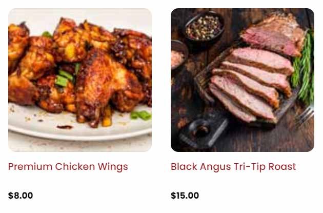 chicken wings and black angus tri tip roast far west meats