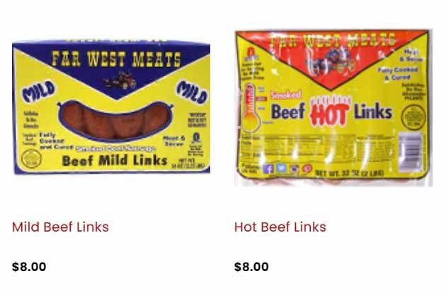 far west meat mild beef and beef hot links