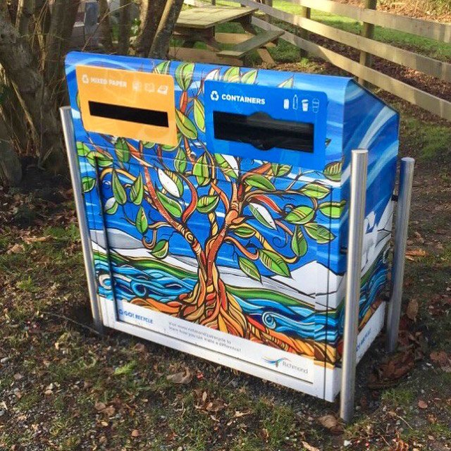 Project commissioned by the City of Richmond. My image 'Deeply Rooted' used to wrap recycle bins for all city of Richmond parks.