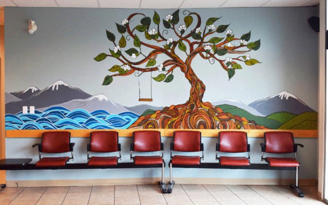 April Lacheur's mural commissioned by the Morgan Creek Medical Clinic in South Surrey 2017.