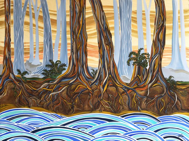 'Riverside Roots' original painting 24x36