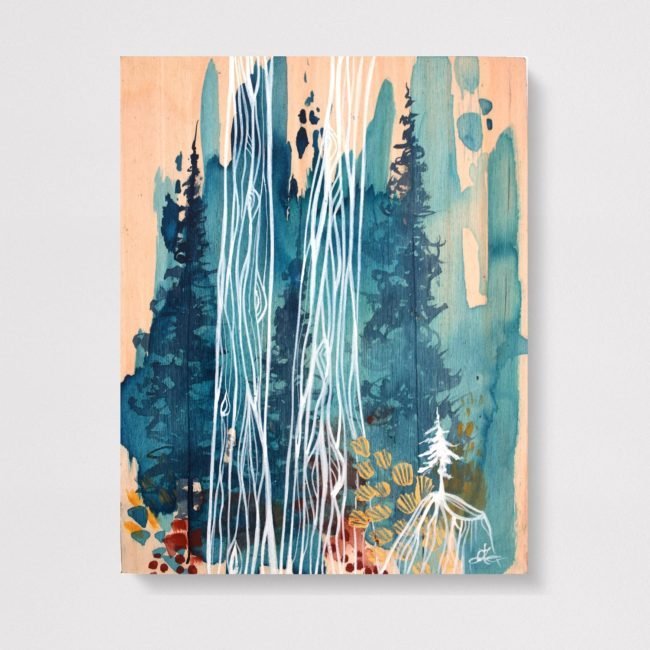 'Transparent Forest' 1 8x10 acrylic on wood by April Lacheur. SOLD